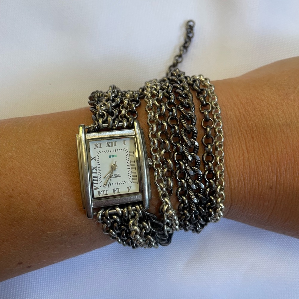 La Mer Silver Chain Wrap Watch